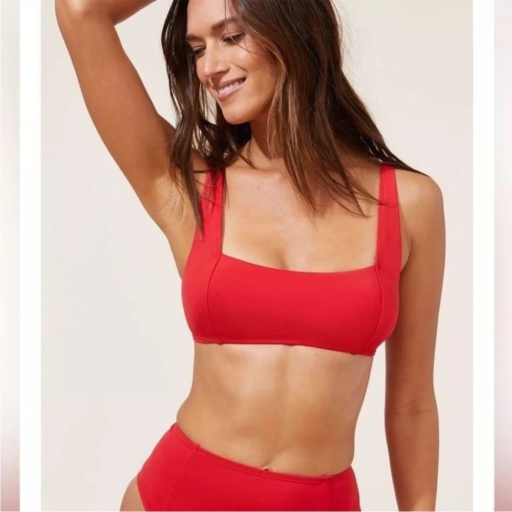 Andie Swim Havana Red Size XL Square Neck Structured Style AT289